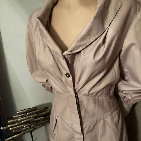 WESTWOOD ANGLOMANIA HI-COLLAR ANGLED WAIST BUTTON FRONT FAB DRESS 44 NWT - Picture 4 of 10